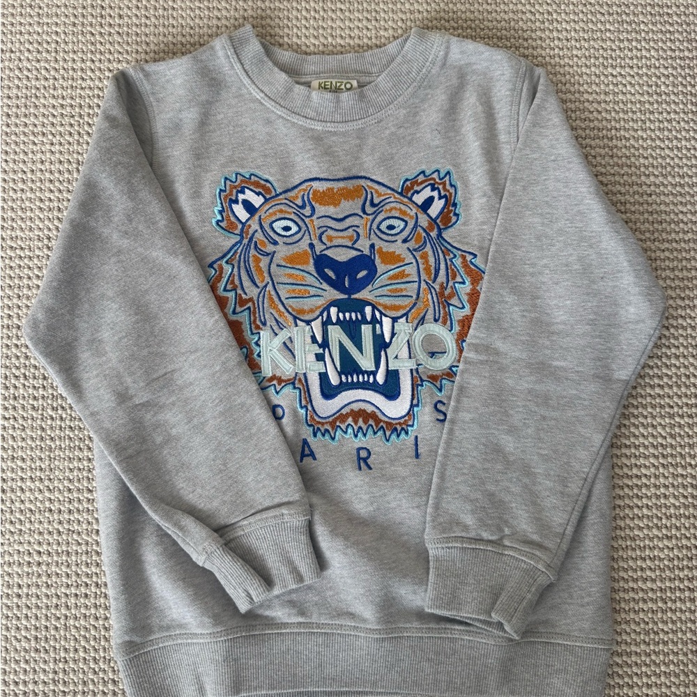 Kenzo Gray Sweatshirt with Tiger Motif